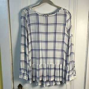 LOFT blue & white gauzy tunic
